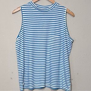 AYR | Pima cotton sleeveless high neck t shirt striped